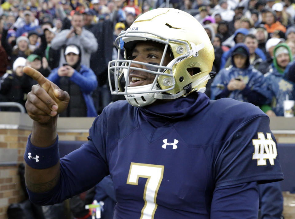 Notre Dame is up to No. 3 in the AP poll. (AP Photo/Nam Y. Huh)