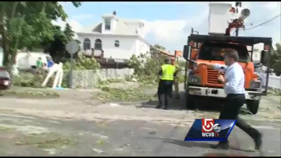  NewsCenter 5's Jim Lokay talks to residents in Revere after a powerful storm moves through.