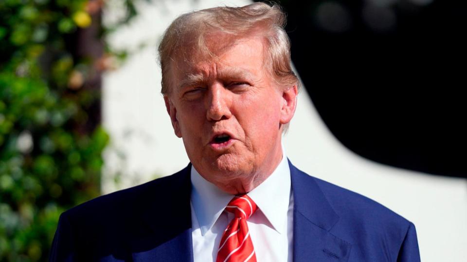 PHOTO: Former President Donald Trump speaks after voting in the Florida primary election in Palm Beach, FL, March 19, 2024.  (Wilfredo Lee/AP)