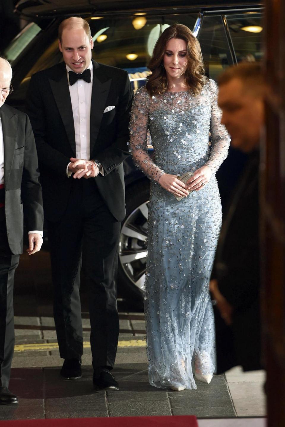 William and Kate arrive at the Royal Variety Performa(AP)