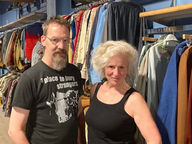 Ragged Records owner Bob Herington and Trash Can Annie’s owner Laura Heath (photo by Jonathan Turner).