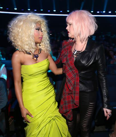 <p>Christopher Polk/AMA2012/Getty</p> Nicki Minaj and Cyndi Lauper in Los Angeles in November 2012