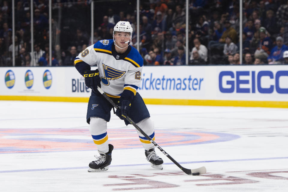 St. Louis Blues Defenseman Vince Dunn (29) 