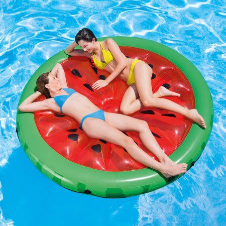 24) Intex Inflatable Watermelon Island Float Lounge