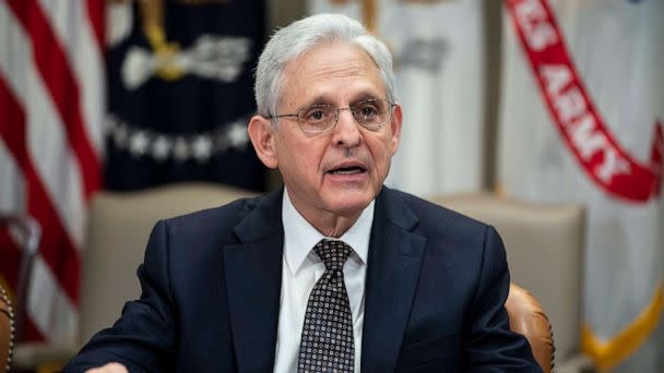 PHOTO: Attorney General Merrick Garland speaks during a meeting with a task force on reproductive health care access, in the Roosevelt Room of the White House, April 12, 2023. (Evan Vucci/AP)