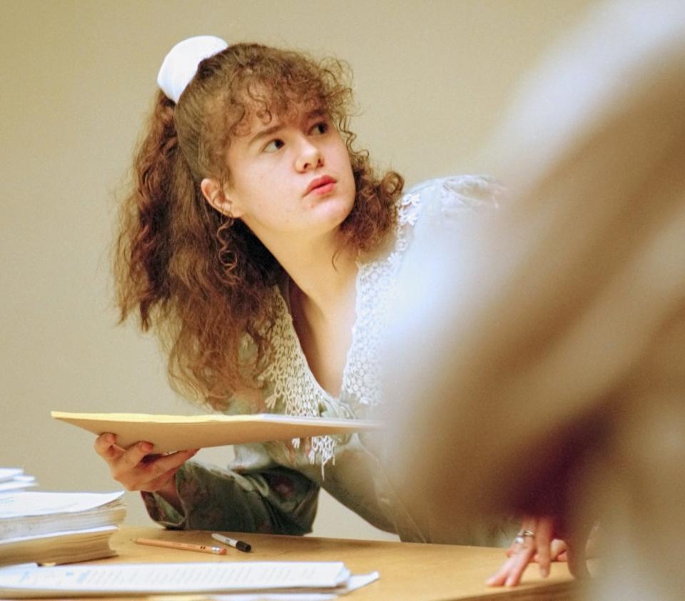 Christa Gail Pike is seen during her trial for the murder of Colleen A. Slemmer March 18, 1996, in Knox County Criminal Court.