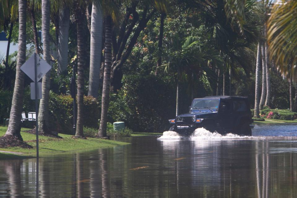 A tropical system drenched Naples on Friday and left some streets flooded, Saturday, June 4, 2022, as 3.04 inches of rain was recorded on Friday at Naples Airport in Naples, Fla.The record for June 3 is 6.49 inches in 1977.