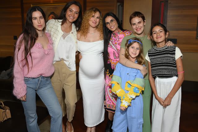 Michael Simon/Shutterstock Rume Willis with sisters, mom Demi Moore, and stepmom Emma Heming Willis at her baby shower