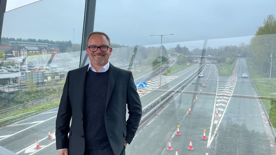 Alpha 311 co-founder Barry Thompson at one of the roads in Telford, UK, where its turbines will be installed. - Alpha 311