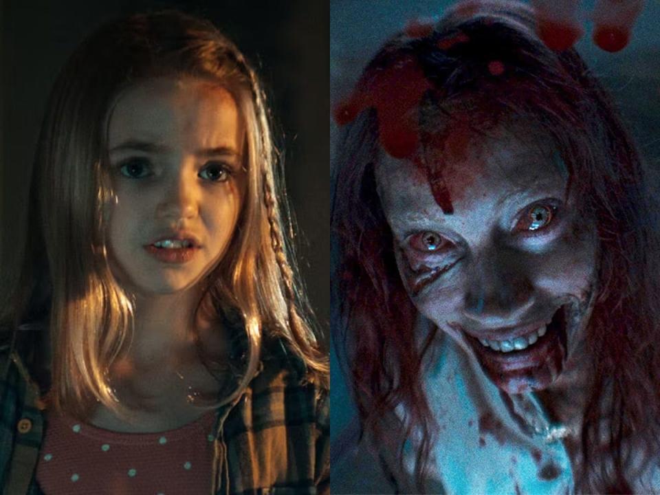 Nell Fisher as Kassie and Alyssa Sutherland as Ellie in "Evil Dead Rise."