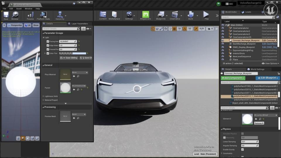 Volvo uses Unreal Engine to create in-car interface for next electric flagship