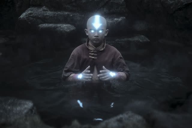 <p>Netflix</p> Gordon Cormier as Aang on 'Avatar: The Last Airbender'