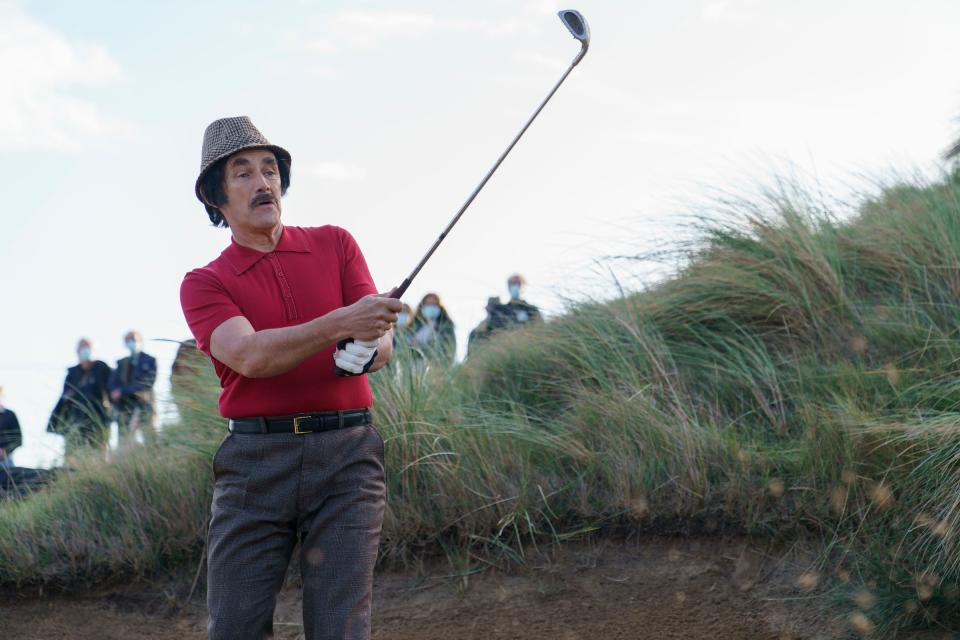 True-life sports drama "The Phantom of the Open" stars Mark Rylance as a humble crane operator who manages to enter the British Open qualifying round in 1976, despite never having played a round of golf before.