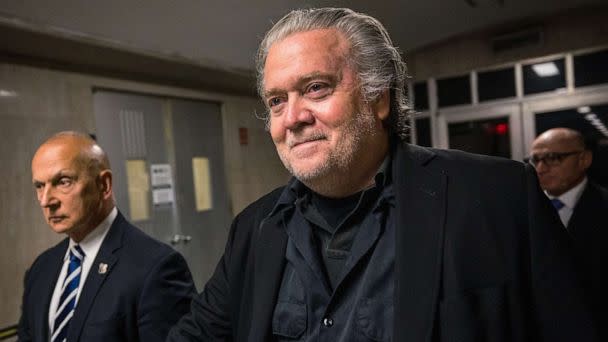 PHOTO: Steve Bannon, former advisor to President Donald Trump, leaves after a court appearance at NYS Supreme Court on May 25, 2023 in New York City. (Michael M. Santiago/Getty Images)