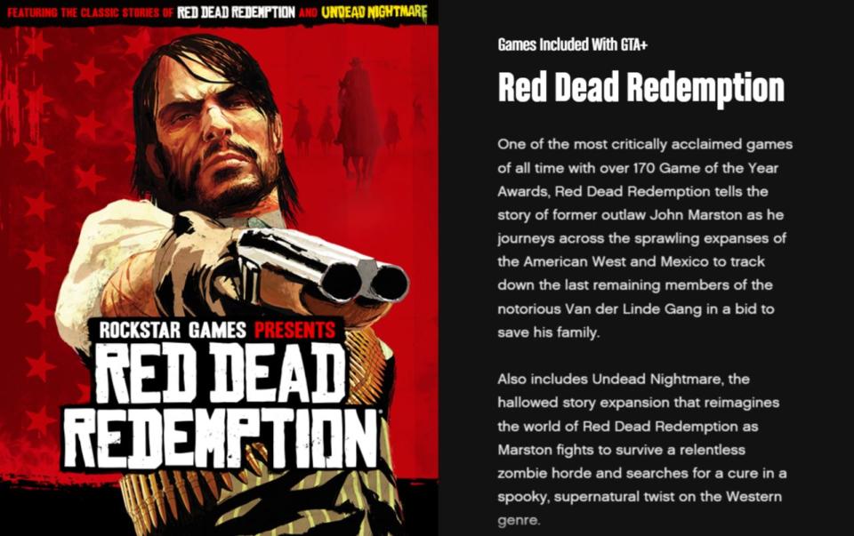 Red Dead Redemption llegó a GTA+, confirma Rockstar Games