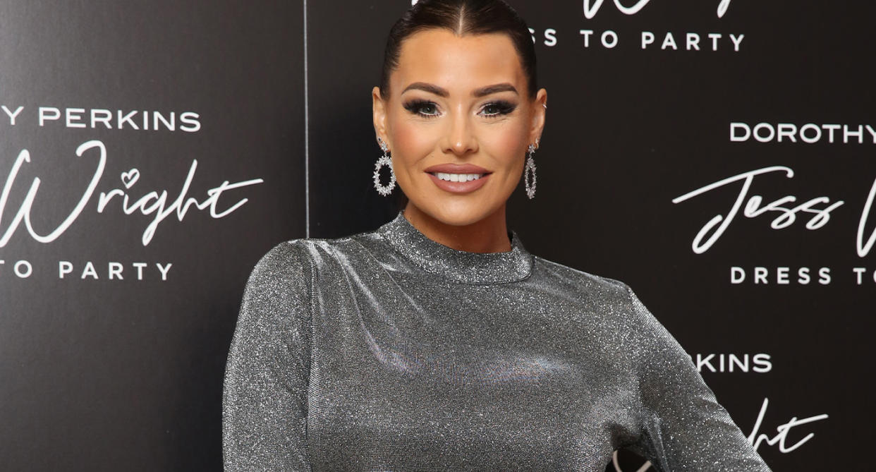 Jess Wright attends Dorothy Perkins Jess Wright dress to party launch on November 02, 2021 in London, England. (Getty Images for Dorothy Perkins)