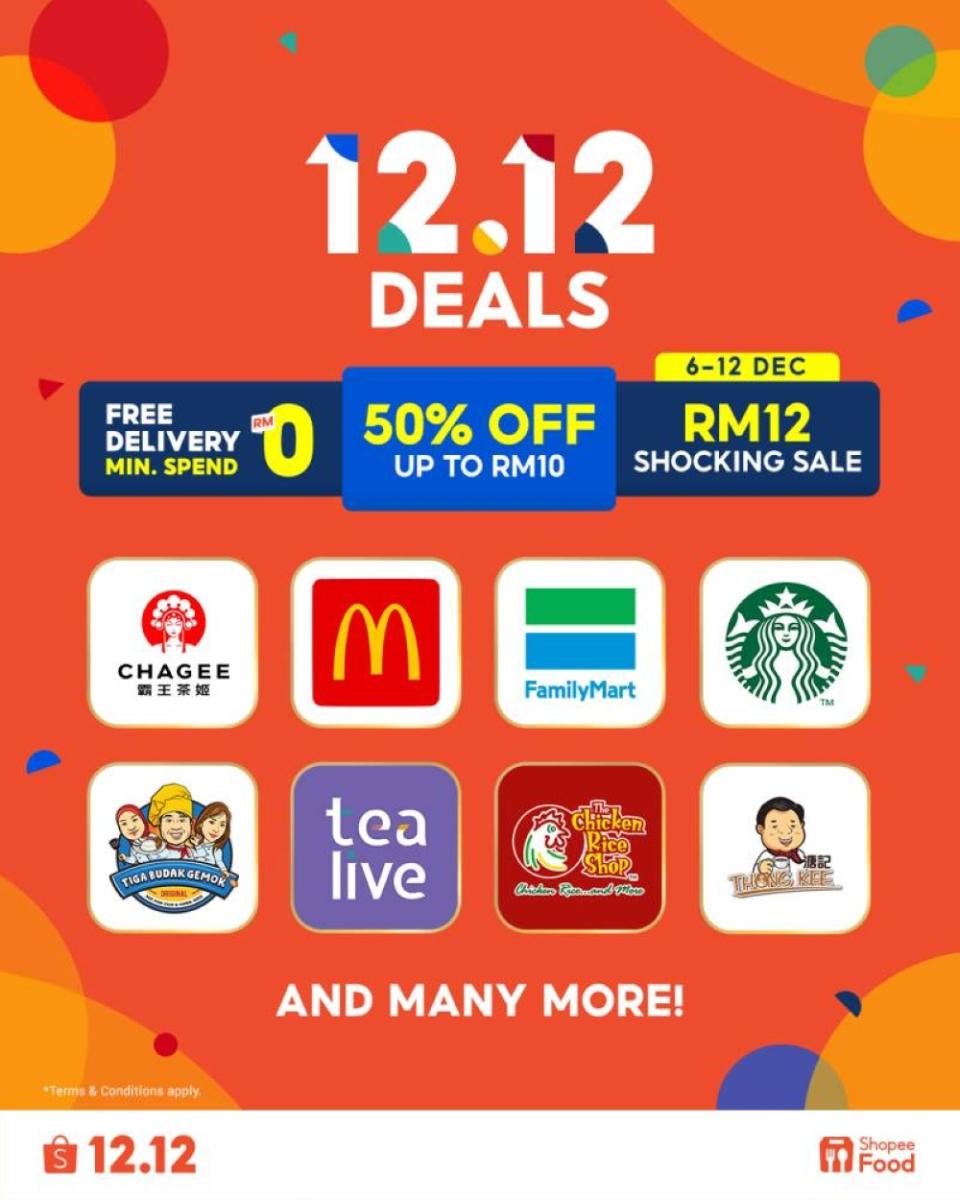 Satisfy your cravings with the best food offers with ShopeeFood's 12.12 promotions. — Image courtesy of Shopee