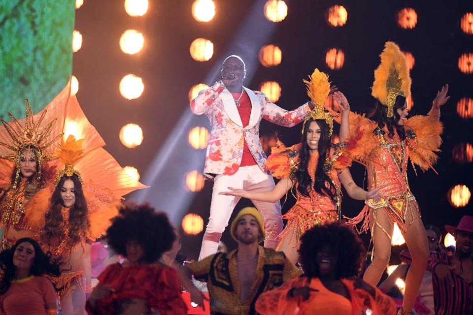 <div class="inline-image__caption"><p>Akon performs on stage during the MTV EMAs 2019 on November 03, 2019, in Seville, Spain. </p></div> <div class="inline-image__credit">Jeff Spicer/Getty</div>