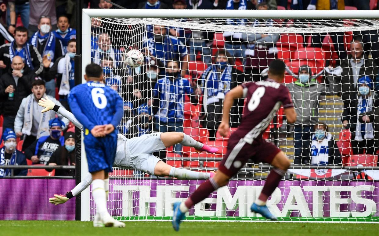 Youri Tielemans watches as his strike flies into the back of the net  - ANDY HOOPER