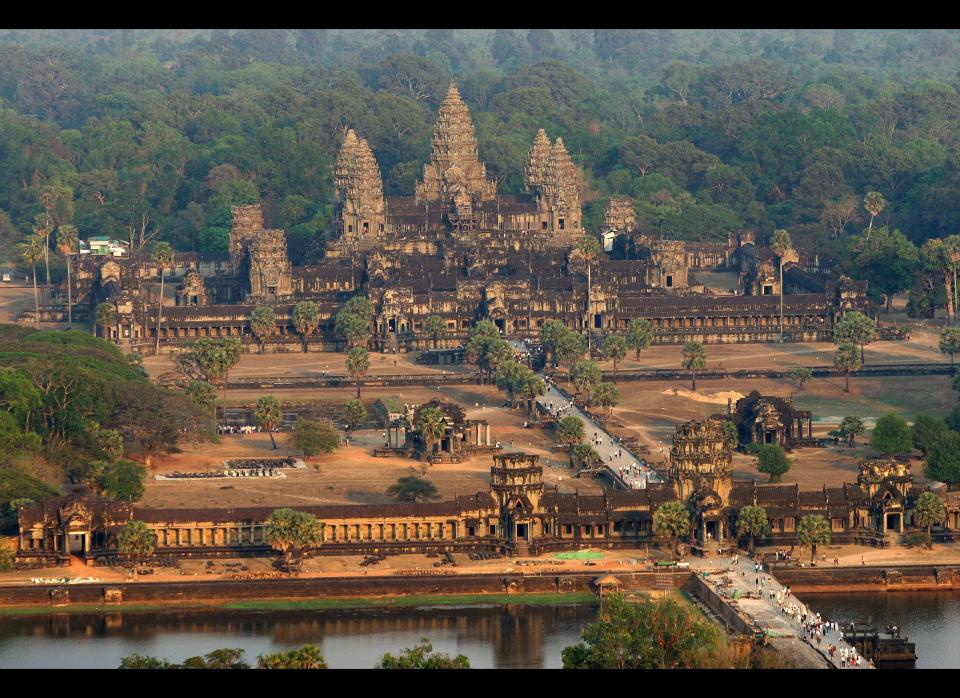 An aerial view of the Angkor Wat temple in Siem Reap province some 314 kilometers northwest of Phnom Penh. TANG CHHIN SOTHY/AFP/Getty Images