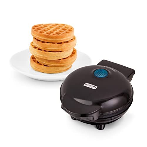 DASH DMW001BK Mini Maker for Individual Waffles, Hash Browns, Keto Chaffles with Easy to Clean, Non-Stick Surfaces, 4 Inch, Black