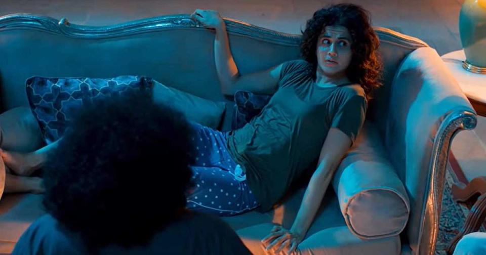 <div class="paragraphs"><p>Taapsee Pannu in a still from <em>Anabelle Rathore</em>.</p></div>