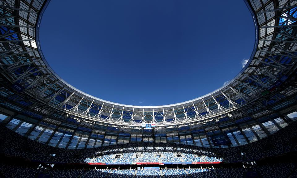 The glass-panelled roof at the stadium in Nizhny Novgorod can make the temperature feel even hotter.