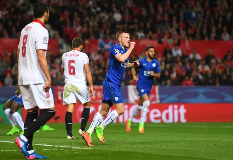 The key away goal was scored by Jamie Vardy