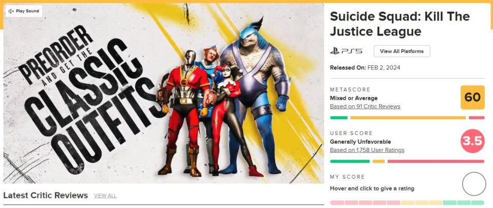 Suicide Squad es uno de los juegos más críticados de 2024