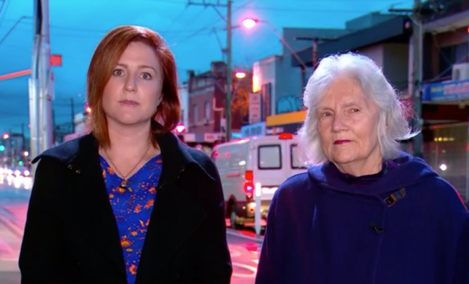 Concerned Melbourne residents Letitia Wilkinson and Marilyn Sinclair, who oppose injection rooms appear on Sunrise on Monday morning.