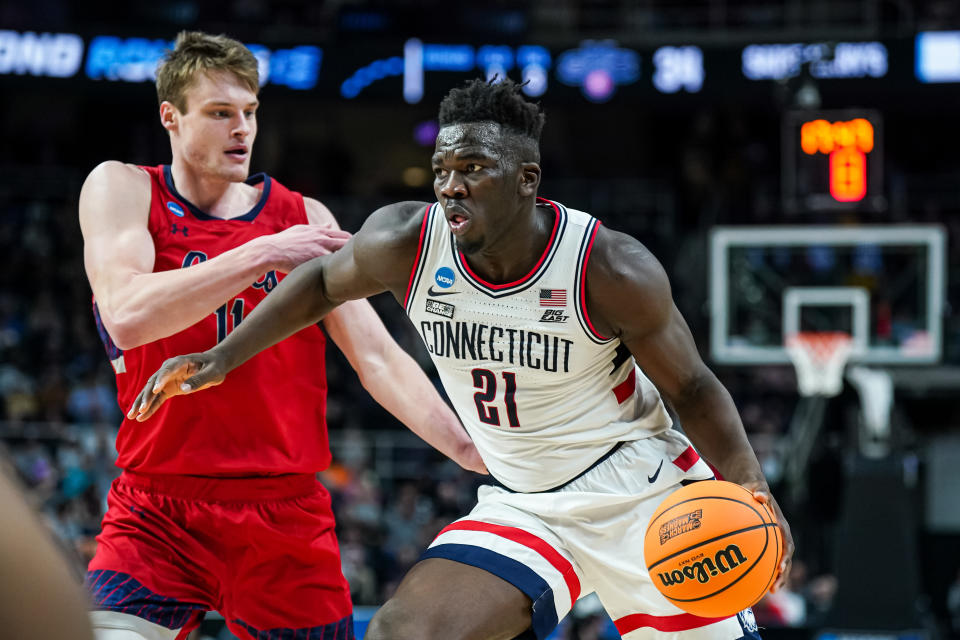 Adama Sanogo and the UConn Huskies are in the Sweet 16 of the NCAA tournament. (Photo: David Butler II-USA TODAY Sports)