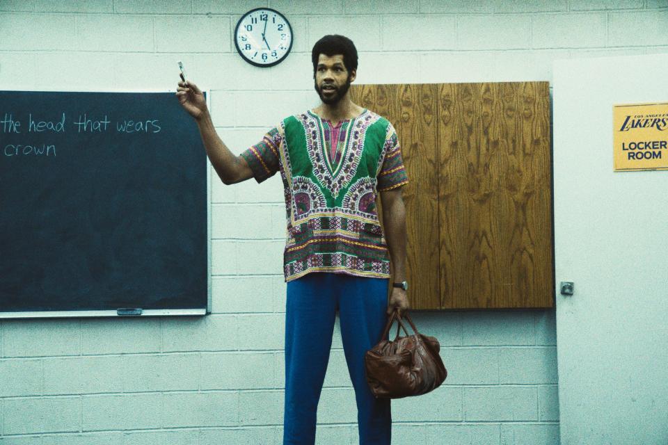 Solomon Hughes as Kareem Abdul-Jabbar in "Winning Time."