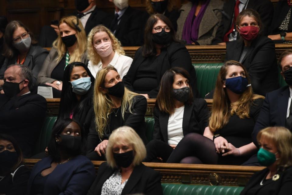 Labour MPs in masks in the Commons  (PA Media)