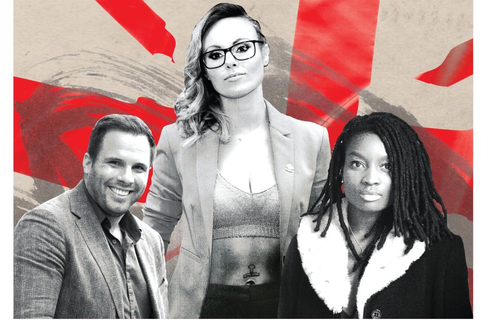 Founding principles: from left, GB News team members Dan Wootton, Michelle Dewberry and Inaya Folarin Iman