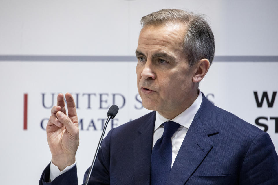 MADRID, SPAIN - DECEMBER 10: Governor of the Bank of England (BOE) Mark Carney speaks during a conference at the COP25 Climate Summit on December 10, 2019 in Madrid, Spain. The COP25 conference brings together world leaders, climate activists, NGOs, indigenous people and others for two weeks in an effort to focus global policy makers on concrete steps for heading off a further rise in global temperatures. (Photo by Pablo Blazquez Dominguez/Getty Images)