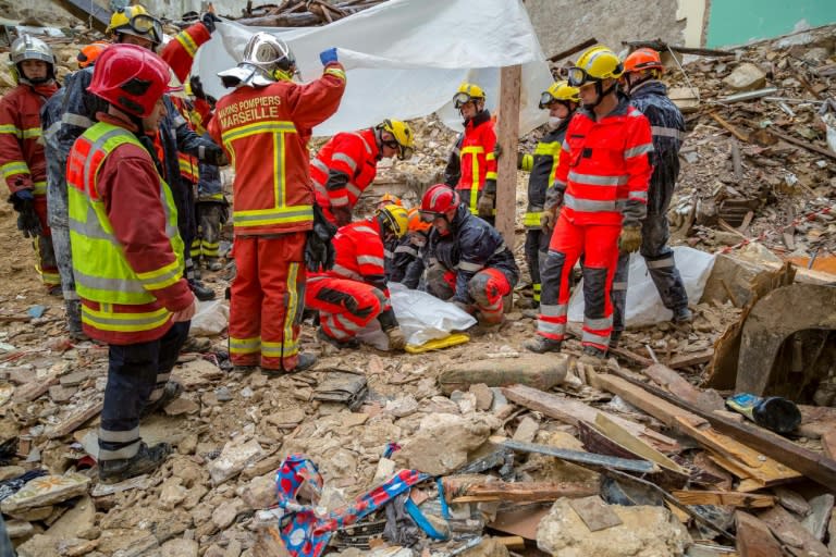 As many as eight people are feared to have been killed when two buildings crumbled in Marseille