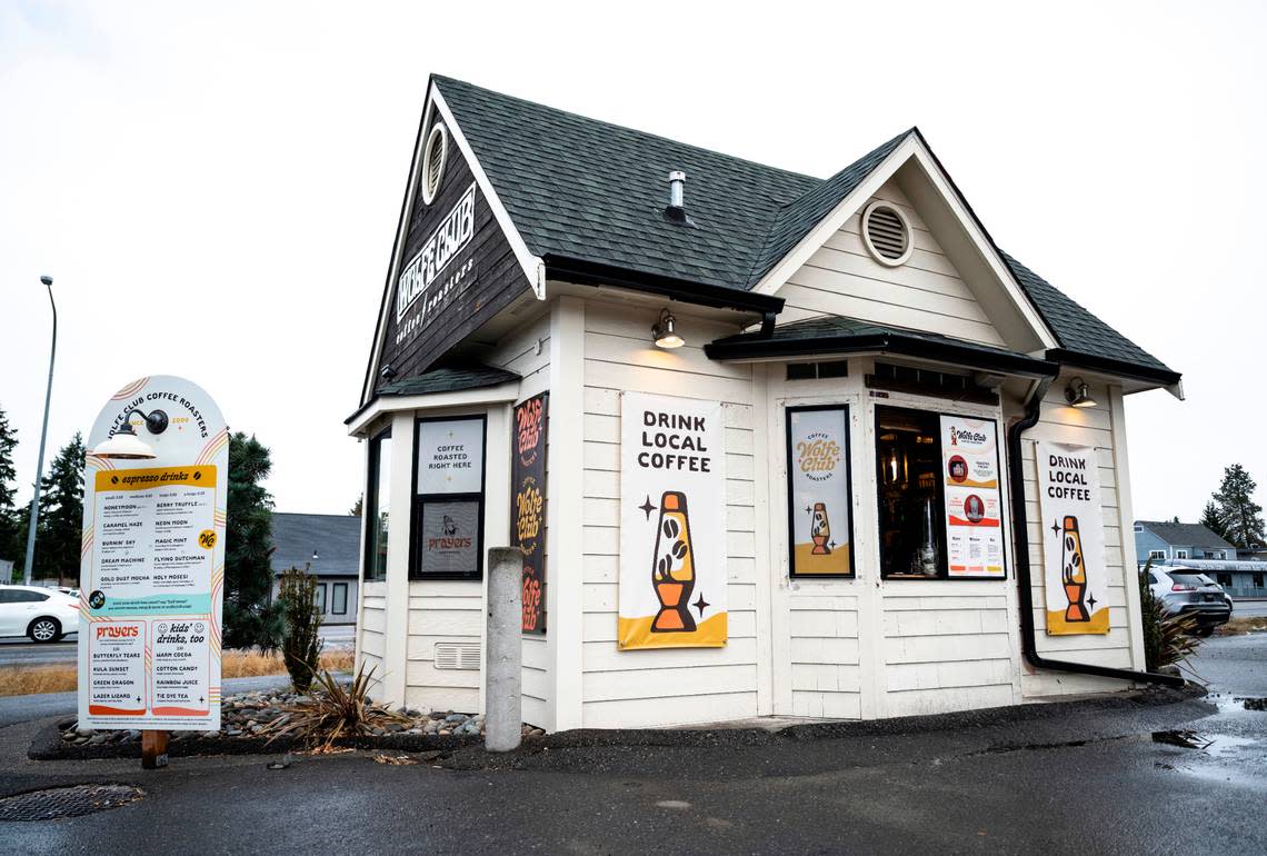 Wolfe Club was born in 2015, but the building at 12901 Pacific Ave. S has been a coffee shop since the 1990s. It was constructed in 1949 as a hamburger stand, and Pam Wolfe-Larkin believes it was the first drive-thru in Pierce County.