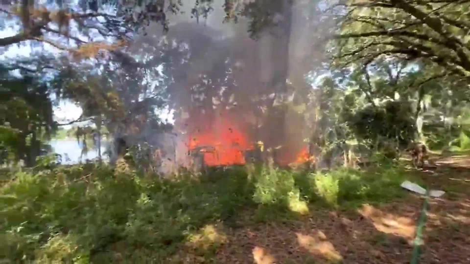 Crews battle house fire in Orange County