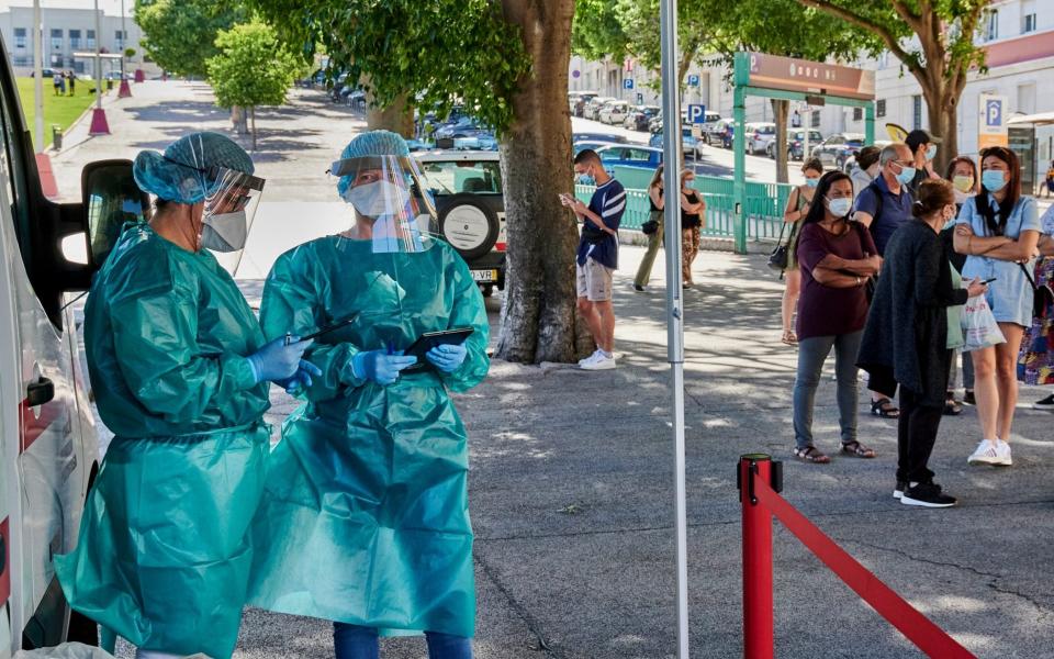 Health officials are rolling out free mass testing in Lisbon, Portugal - Horacio Villalobos/Corbis via Getty Images