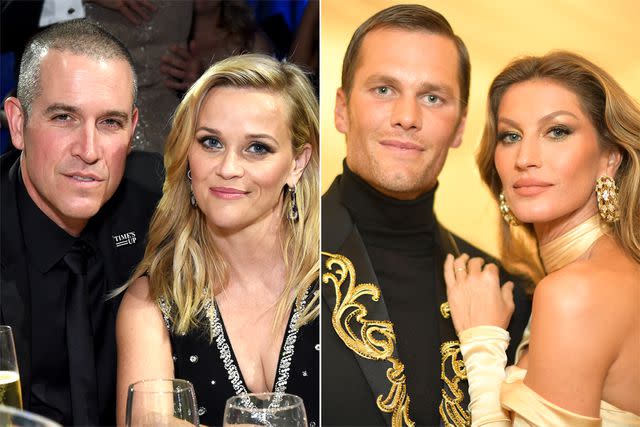 Michael Kovac/Getty; Matt Winkelmeyer/Getty Jim Toth and Reese Witherspoon (L); Tom Brady and Gisele Bündchen