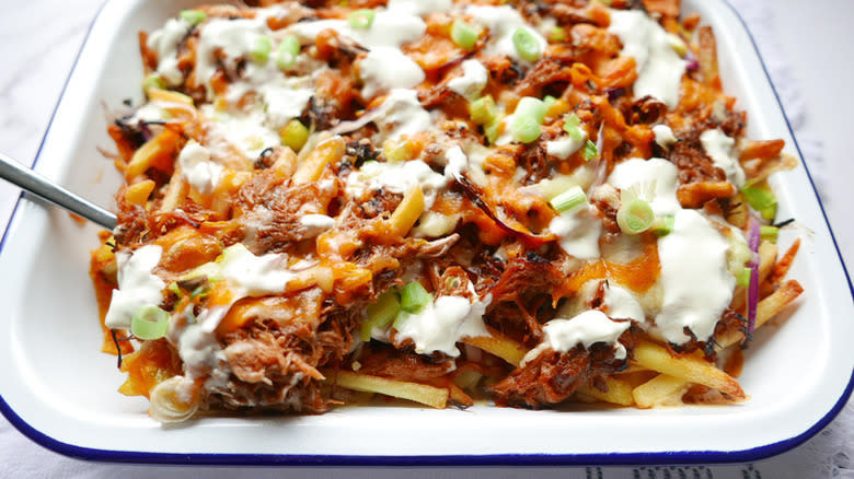 fries with pulled pork