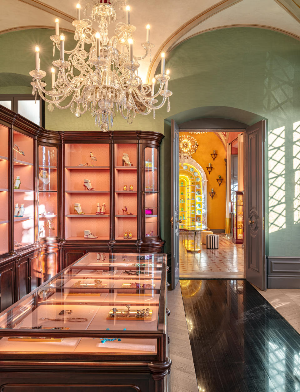 Inside the Aquazzura store in Florence.