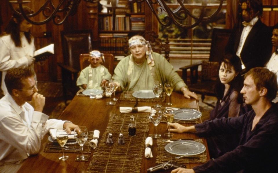 L-R: Val Kilmer, Nelson de la Rosa, Marlon Brando, Fairuza Balk and David Thewlis in ‘The Island of Doctor Moreau’ (credit: New Line Cinema)