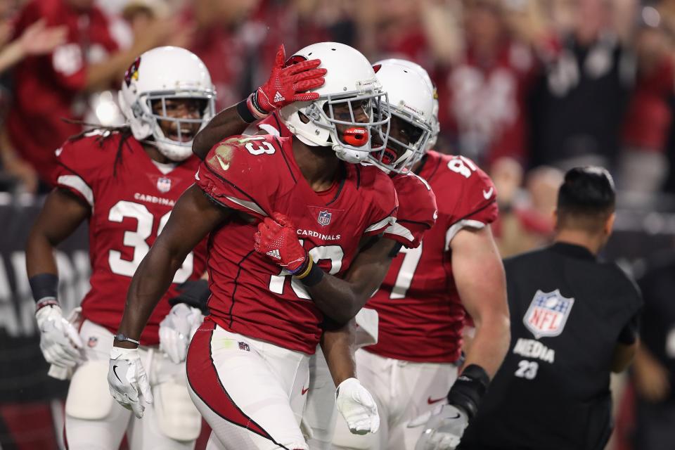 On pass-happy teams like the Arizona Cardinals, multiple receivers are viable fantasy options. (Photo by Christian Petersen/Getty Images)