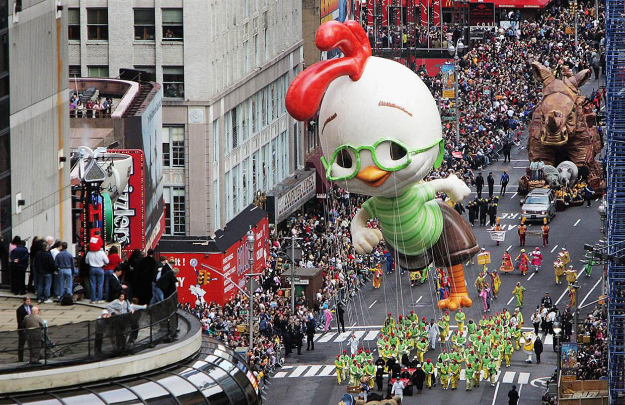 On Nov. 25, 2004, Chicken Little made his debut as a giant helium balloon. He was the star of an animated Disney version of the classic children's tale that debuted in theaters the following July. (Getty Images)