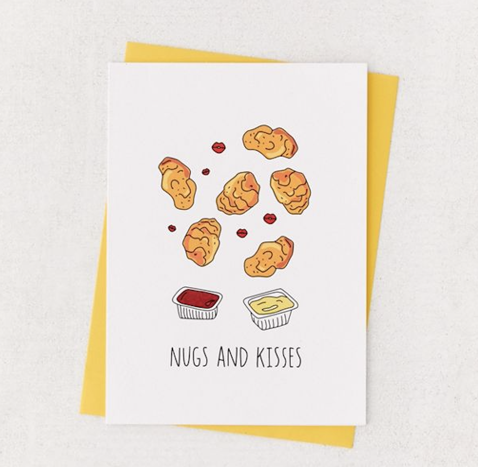 Humdrum Paper Nugs + Kisses Greeting Card. (Photo: Urban Outfitters)