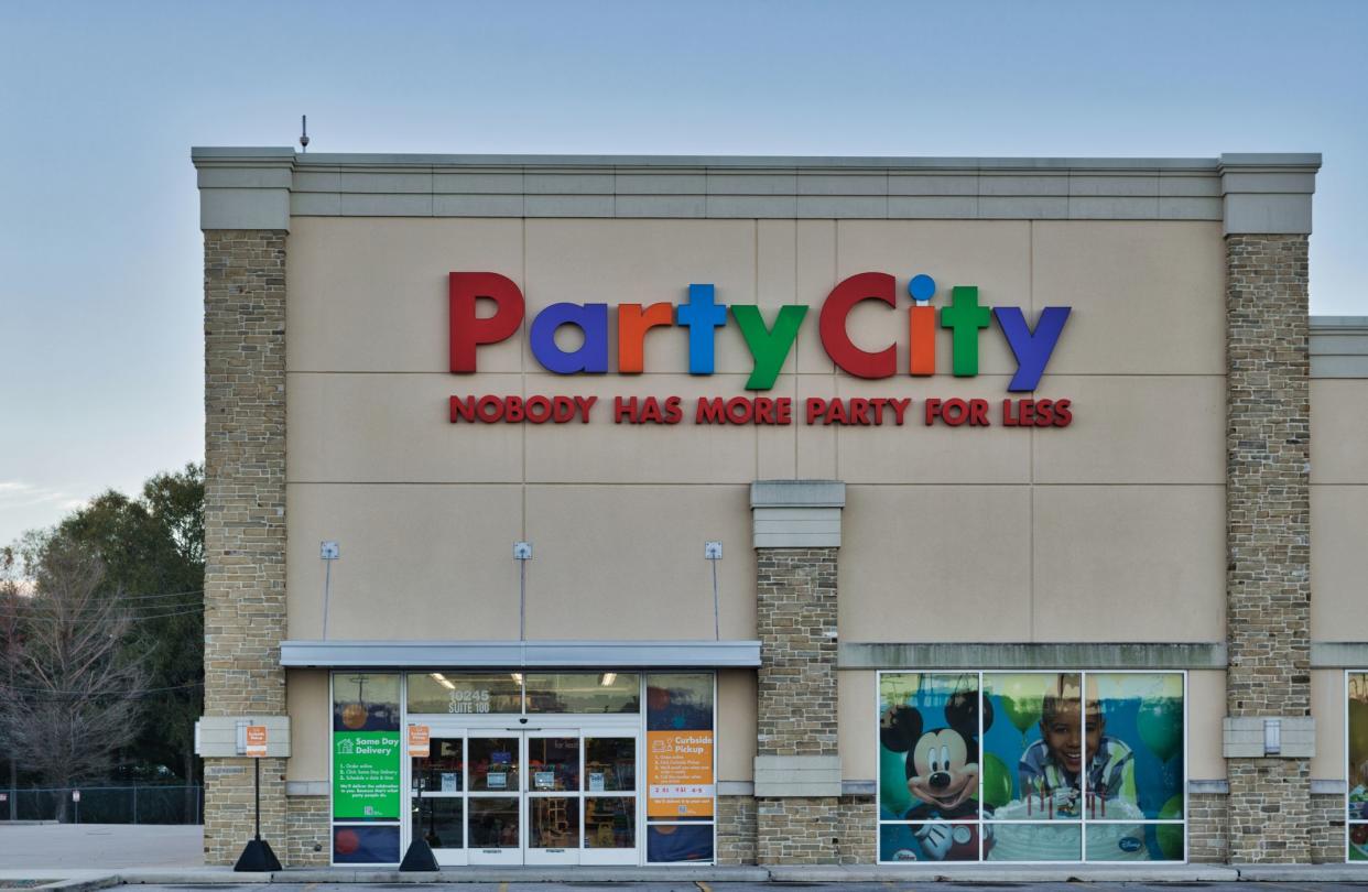 Houston, Texas USA 01-01-2021: Party City storefront in Houston, TX. Largest retailer of celebration goods in the USA, founded in 1986.