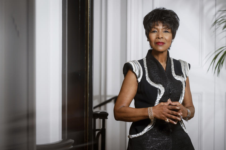 Filmmaker Euzhan Palcy poses for portrait photographs in Paris on Tuesday, Sept. 27, 2022. Palcy will receive an honorary Oscar at the annual Governor’s Awards gala in recognition of her contributions to motion pictures. (AP Photo/Thomas Padilla)