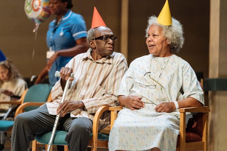 Cleo Sylvestre, right, with Louis Mahoney in Alan Bennett's 2018 musical Allelujah!