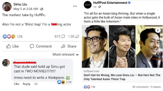 Simu Liu slams HuffPost for calling him a thirst trap and token Asian actor